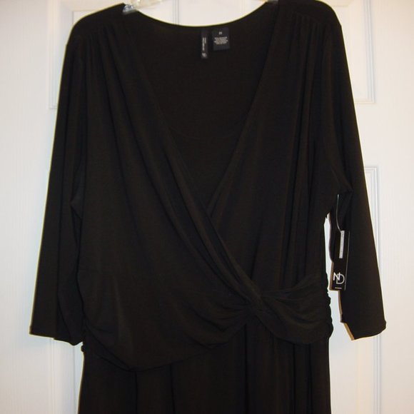 New Direction Black Dress Size 2X Stretch Blouson - Picture 3 of 8